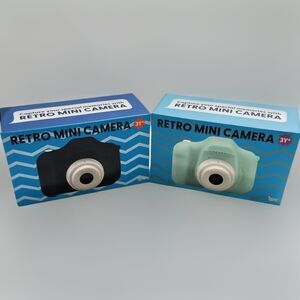 2 Retro Mini Digital Cameras Kids Toy Camera USB Rechargeable Bundle